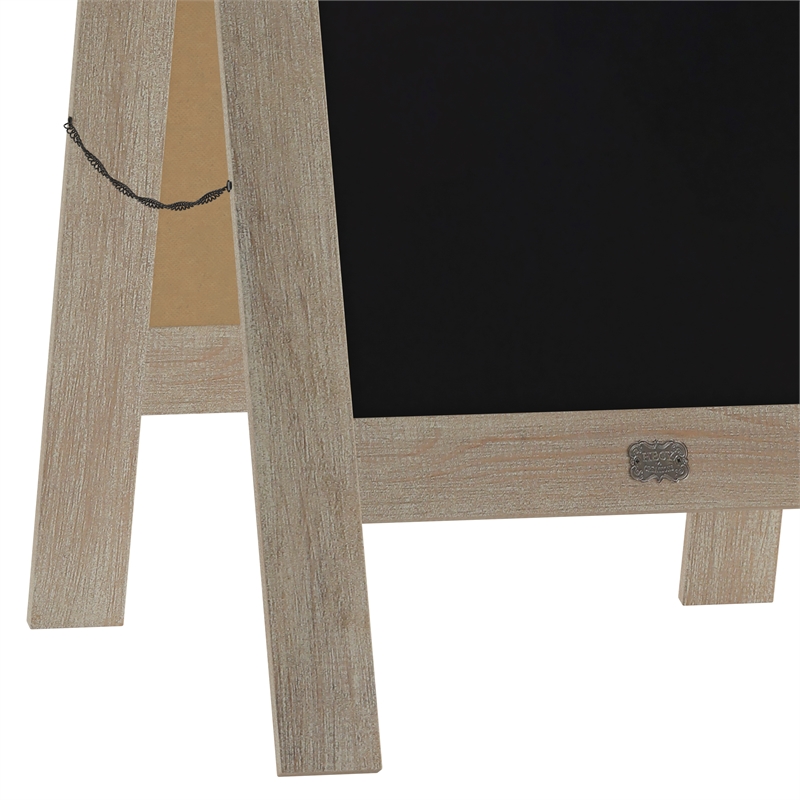Indoor/Outdoor 40x20 Freestanding Weathered Wood A-Frame Magnetic Chalkboard