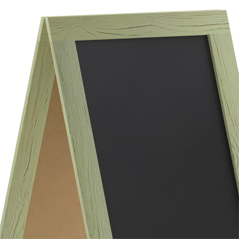 Indoor/Outdoor 40x20 Freestanding Green Wood A-Frame Magnetic Chalkboard