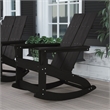 Modern 2-Slat Adirondack Poly Resin Rocking Chair for Indoor/Outdoor Use - Black