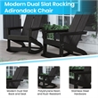 Modern 2-Slat Adirondack Poly Resin Rocking Chair for Indoor/Outdoor Use - Black