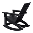 Modern 2-Slat Adirondack Poly Resin Rocking Chair for Indoor/Outdoor Use - Black