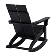 Modern 2-Slat Adirondack Poly Resin Rocking Chair for Indoor/Outdoor Use - Black