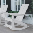 Modern 2-Slat Adirondack Poly Resin Rocking Chair for Indoor/Outdoor Use - White