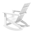 Modern 2-Slat Adirondack Poly Resin Rocking Chair for Indoor/Outdoor Use - White