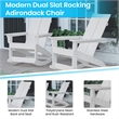 Modern 2-Slat Adirondack Poly Resin Rocking Chair for Indoor/Outdoor Use - White