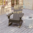 Commercial All-Weather Rocking Adirondack Chair with Swiveling Cupholder - Brown