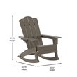 Commercial All-Weather Rocking Adirondack Chair with Swiveling Cupholder - Brown
