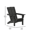 Commercial Grade All-Weather Adirondack Chair with Swiveling Cupholder - Black
