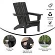 Commercial Grade All-Weather Adirondack Chair with Swiveling Cupholder - Black