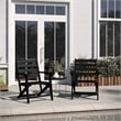 All-Weather Commercial Adirondack Dining Chair with Fold Out Cupholder - Black