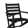 All-Weather Commercial Adirondack Dining Chair with Fold Out Cupholder - Black