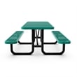 Commercial 8' Rectangular Expanded Mesh Metal Picnic Table with Anchors - Green