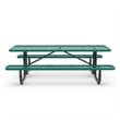 Commercial 8' Rectangular Expanded Mesh Metal Picnic Table with Anchors - Green
