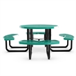 Commercial Grade 46 Inch Round Expanded Mesh Metal Outdoor Picnic Table - Green