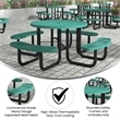 Commercial Grade 46 Inch Round Expanded Mesh Metal Outdoor Picnic Table - Green