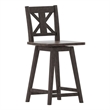 Commercial 360 Swivel Wood Counter Height Stool in Gray Wash Walnut