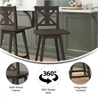 Commercial 360 Swivel Wood Counter Height Stool in Gray Wash Walnut