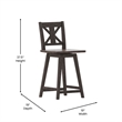 Commercial 360 Swivel Wood Counter Height Stool in Gray Wash Walnut