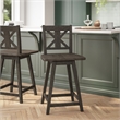 Commercial 360 Swivel Wood Counter Height Stool in Gray Wash Walnut
