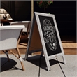 Graywashed Wood A-Frame Magnetic Chalkboard Set-Markers Stencils and Magnets