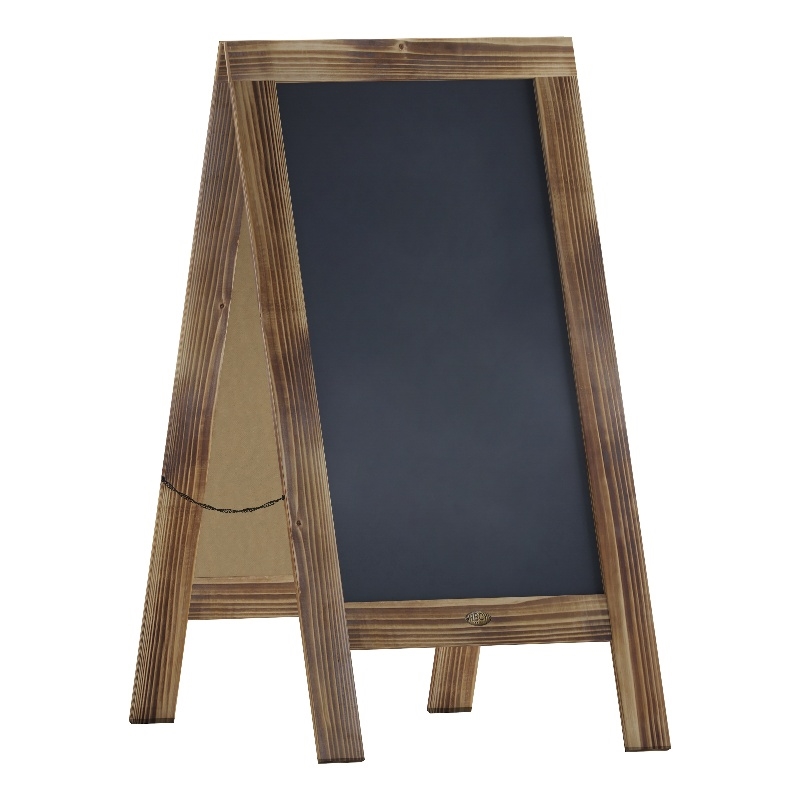 Indoor/Outdoor 40x20 Freestanding Rustic Brown Wood A-Frame Magnetic Chalkboard