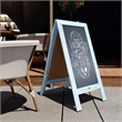 Indoor/Outdoor 40x20 Freestanding Robin Blue Wood A-Frame Magnetic Chalkboard
