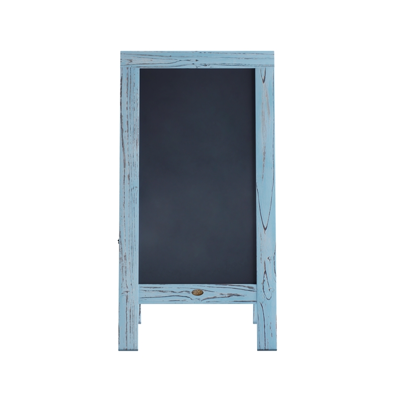 Indoor/Outdoor 40x20 Freestanding Robin Blue Wood A-Frame Magnetic Chalkboard