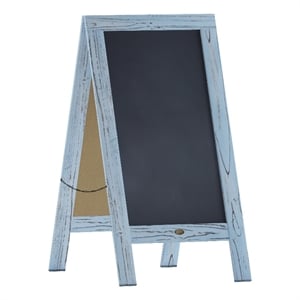 Indoor/Outdoor 40x20 Freestanding Robin Blue Wood A-Frame Magnetic Chalkboard