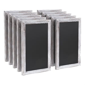 Set of 10 Wall Mounted Magnetic Chalkboards in Whitewashed - 9.5&quot x 14&quot