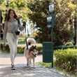 Mountable Locking Roll Pet Waste Bag Dispenser with Hand Sanitizer Bottle
