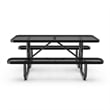 Commercial Grade 6' Rectangular Expanded Mesh Metal Outdoor Picnic Table - Black