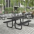 Commercial Grade 6' Rectangular Expanded Mesh Metal Outdoor Picnic Table - Black