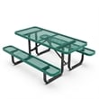 Commercial Grade 6' Rectangular Expanded Mesh Metal Outdoor Picnic Table - Green