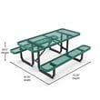 Commercial Grade 6' Rectangular Expanded Mesh Metal Outdoor Picnic Table - Green