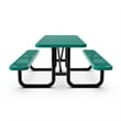 Commercial Grade 6' Rectangular Expanded Mesh Metal Outdoor Picnic Table - Green