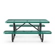 Commercial Grade 6' Rectangular Expanded Mesh Metal Outdoor Picnic Table - Green