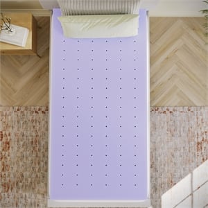 3&quot Lavender Infused Memory Foam Mattress Topper with Ventilated Design - Twin XL
