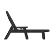 3pc Commercial Indoor/Outdoor Adirondack Set with 2 Loungers Side Table - Black