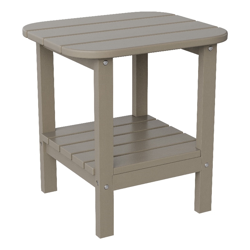 Commercial Grade All-Weather Adirondack Style Patio Side Table in Brown