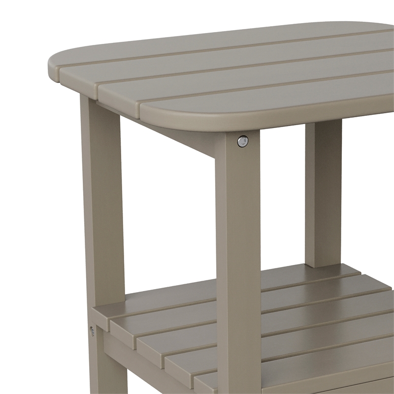Commercial Grade All-Weather Adirondack Style Patio Side Table in Brown