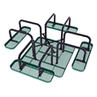 Commercial 46 Inch Square Expanded Mesh Metal Picnic Table with Anchors - Green