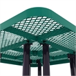 Commercial 46 Inch Square Expanded Mesh Metal Picnic Table with Anchors - Green
