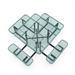 Commercial 46 Inch Square Expanded Mesh Metal Picnic Table with Anchors - Green