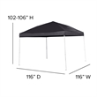 10'x10' Black Weather Resistant Easy Up Event Straight Leg Instant Canopy Tent