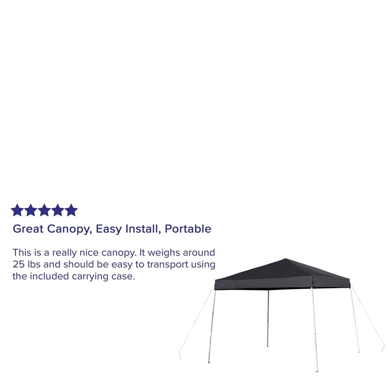 10'x10' Black Weather Resistant Easy Up Event Straight Leg Instant Canopy Tent