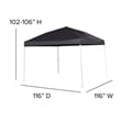 10'x10' Black Weather Resistant Easy Up Event Straight Leg Instant Canopy Tent