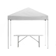 8' x 8' White Pop Up Canopy Tent and 6 Ft. Bi-Fold Table with Carrying Handle