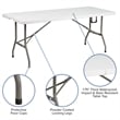 8' x 8' White Pop Up Canopy Tent and 6 Ft. Bi-Fold Table with Carrying Handle