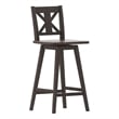Commercial 360 Swivel Wood Bar Height Stool in Gray Wash Walnut