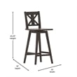 Commercial 360 Swivel Wood Bar Height Stool in Gray Wash Walnut